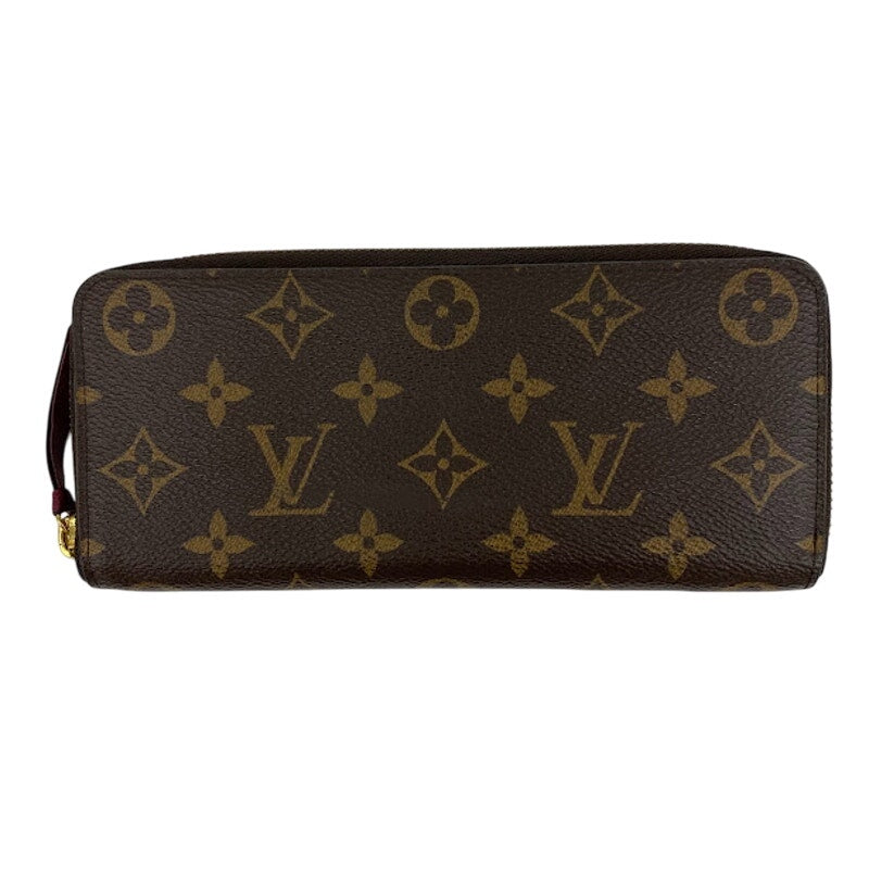 Authentic Louis Vuitton Monogram Zippy Long Wallet Brown Fuchsia
