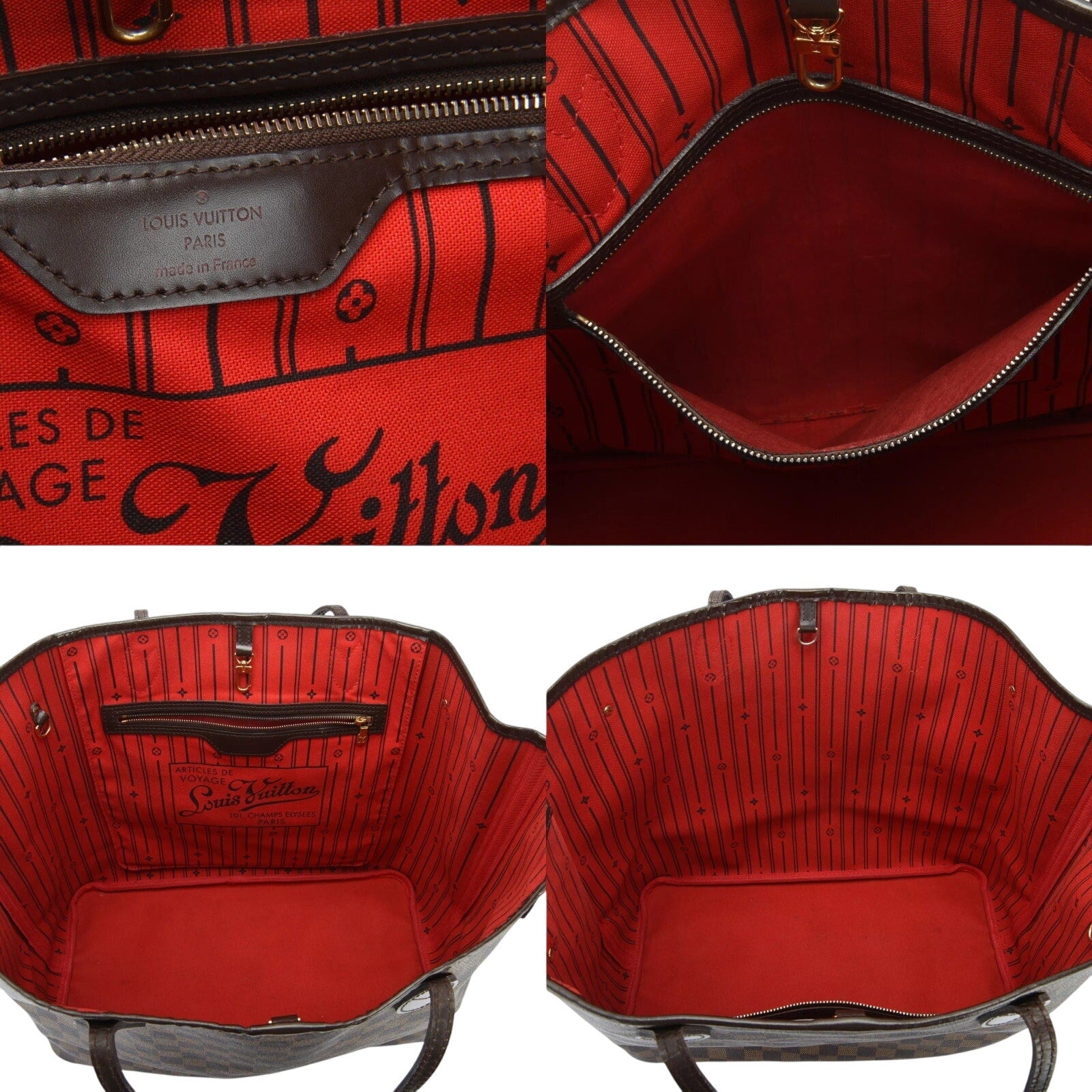 Authentic Louis Vuitton Neverfull GM Damier Ebene Tote Bag