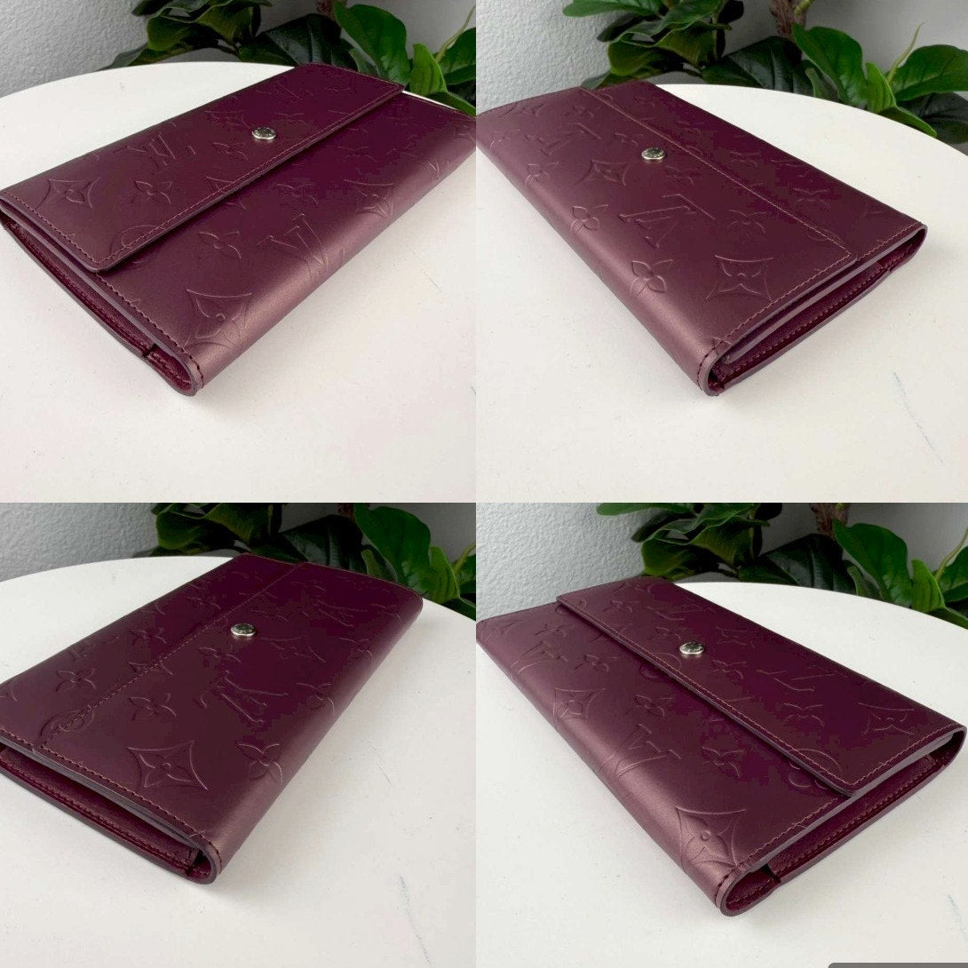 Authentic Louis Vuitton Monogram Matte Tri-fold Long Wallet