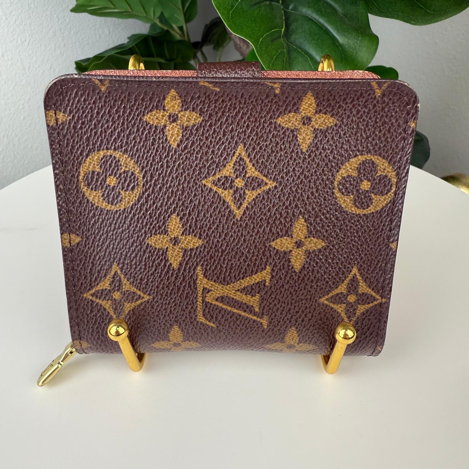 Authentic Louis Vuitton Monogram Canvas Compact Zippy Wallet Brown