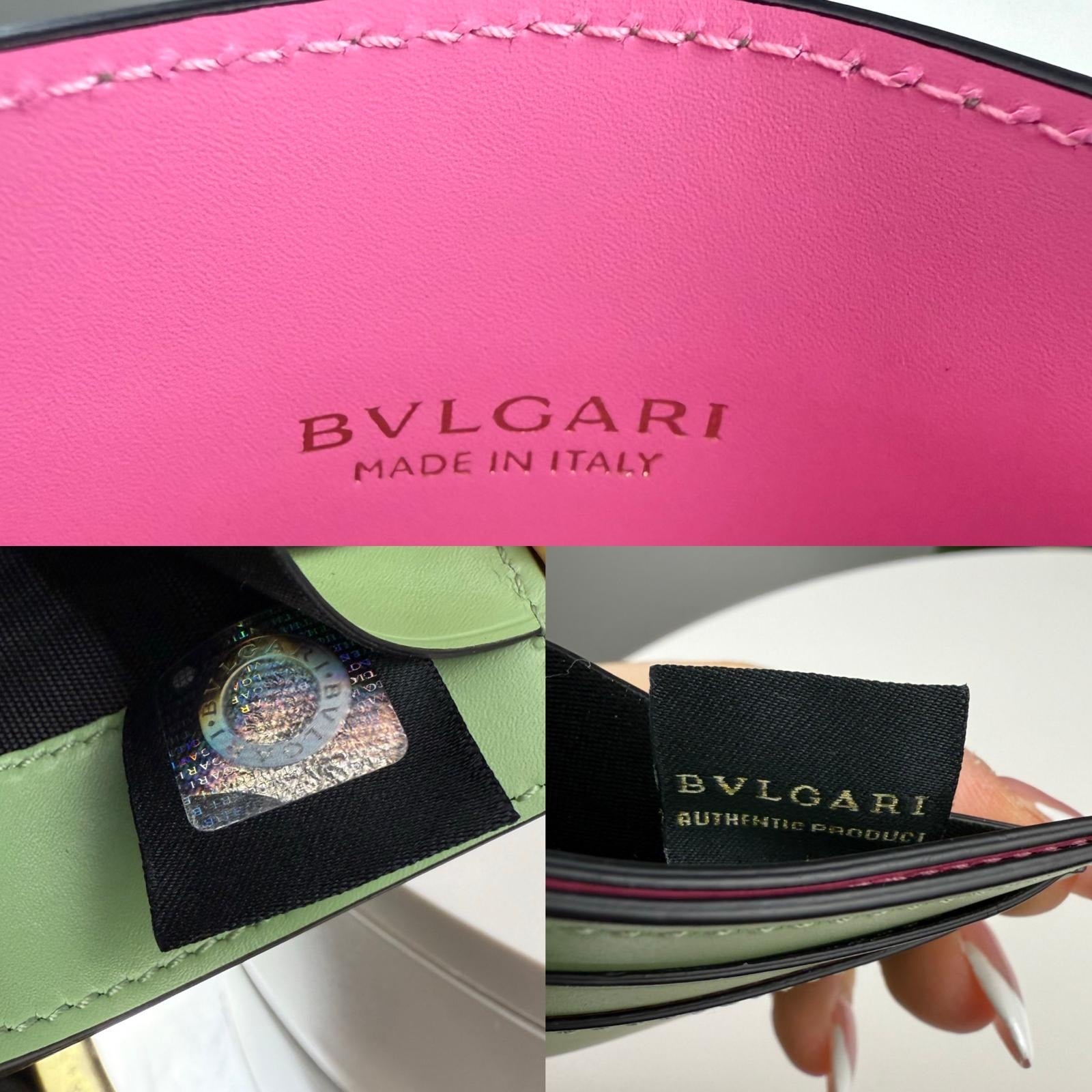💎Authentic Bvlgari Serpenti Green Leather Card Holder