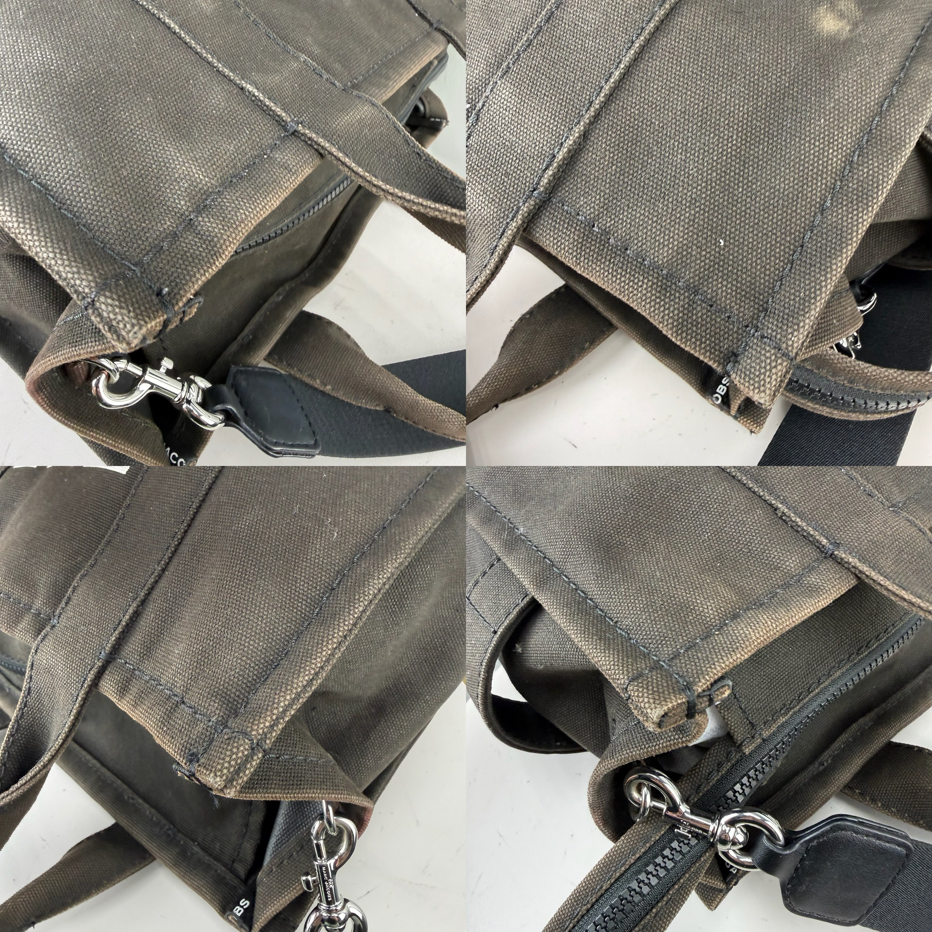 Authentic Marc Jacobs The Tote Bag Dark Grey Canvas - Certificate of Authenticity Included