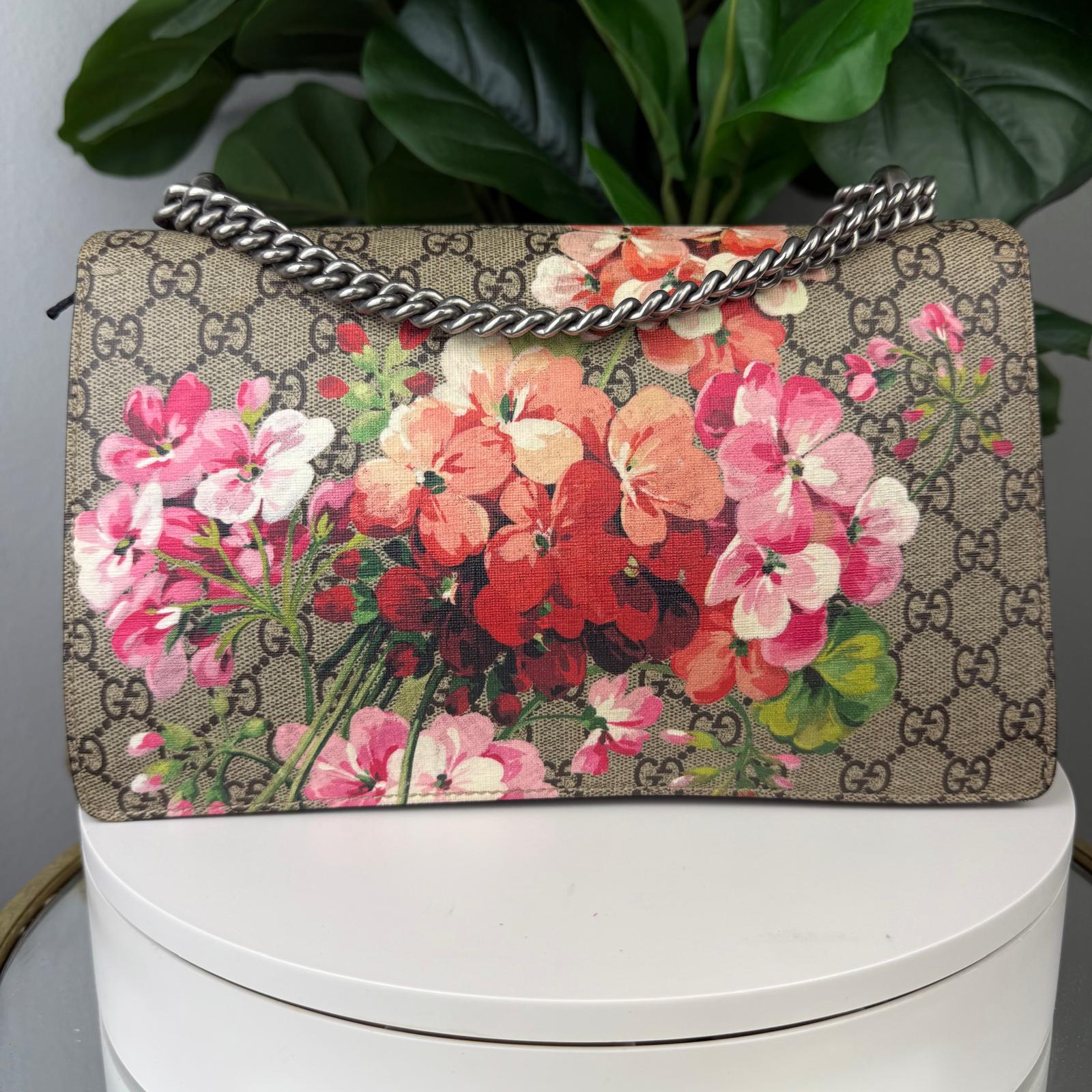 Authentic Gucci Dionysus Shoulder Bag GG Supreme Blooms