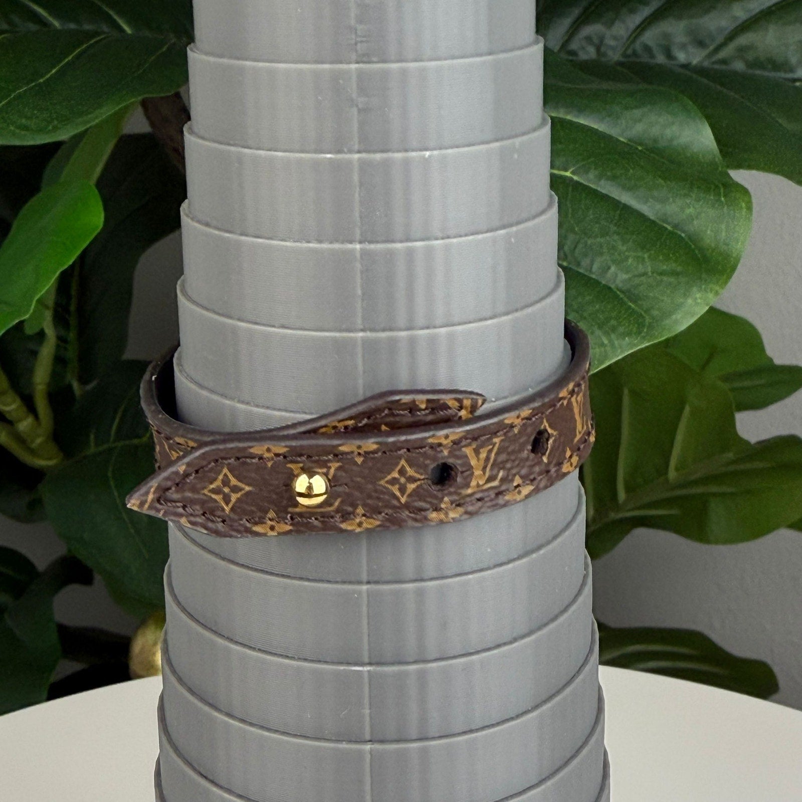 Authentic Louis Vuitton Monogram Blooming Bracelet Brown Gold