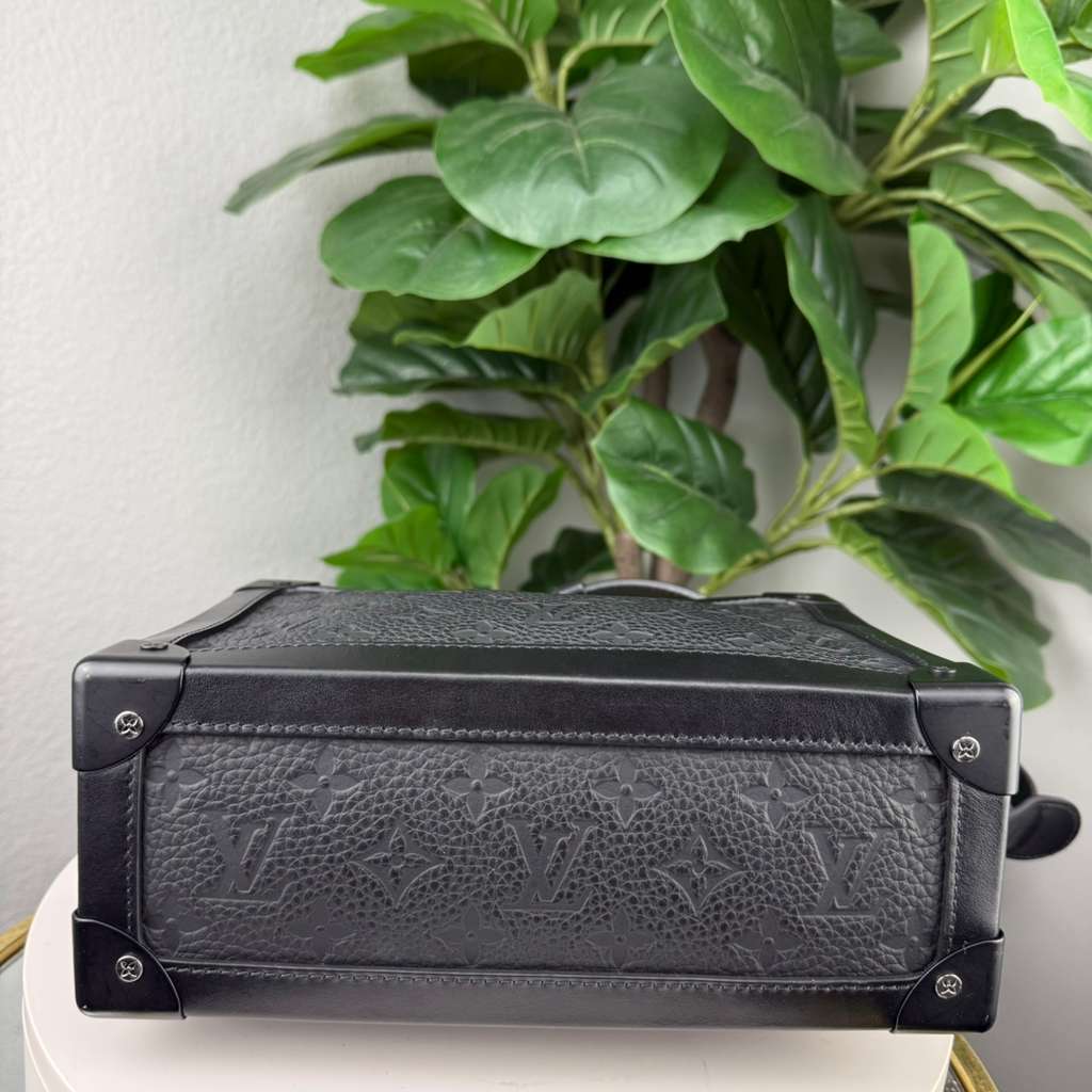Authentic Louis Vuitton Soft Trunk Monogram-Embossed Taurillon Black