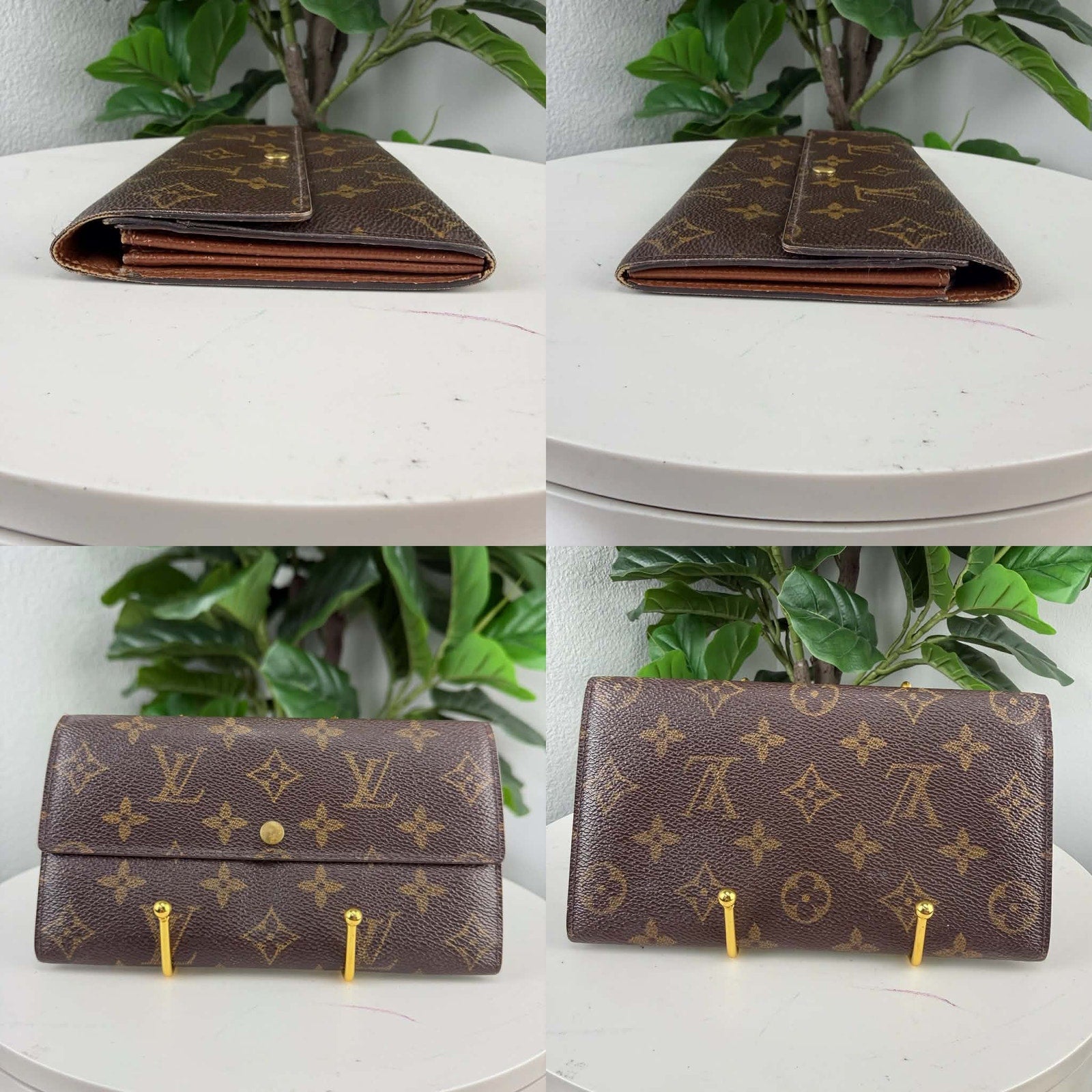 Louis Vuitton Monogram Porte Tresor Wallet Brown Canvas Authentic Pre Owned