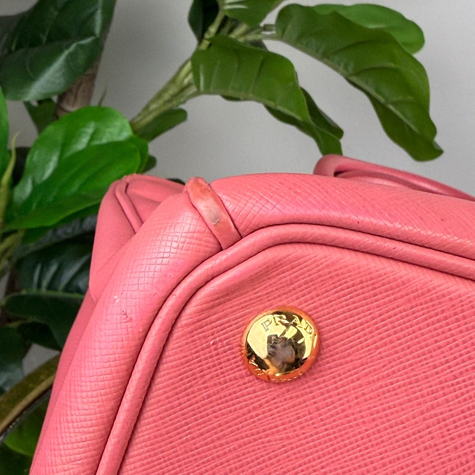Authentic Prada Pink Saffiano Lux Leather Small Tote Bag