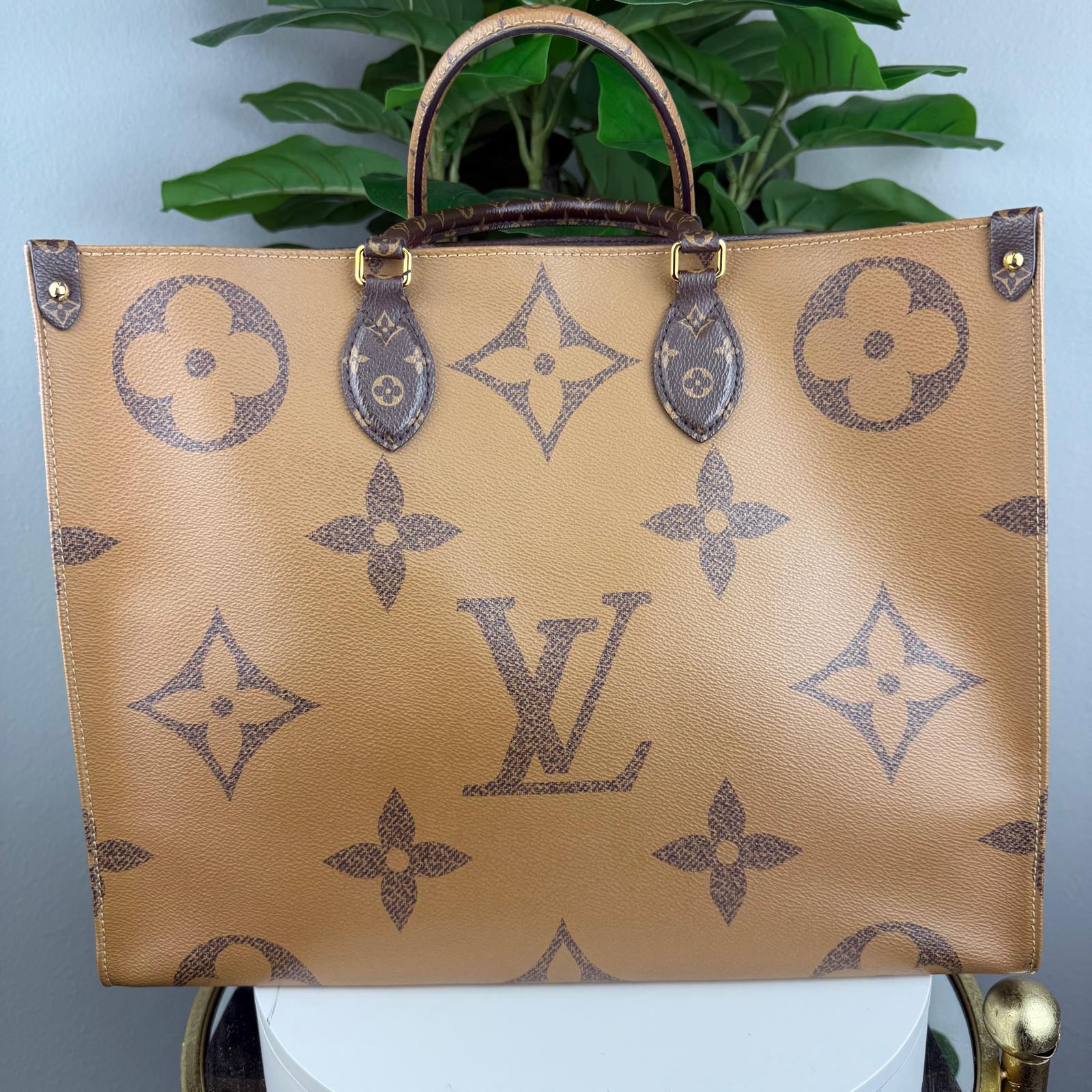 Authentic Louis Vuitton On The Go GM Reverse Monogram Tote Bag
