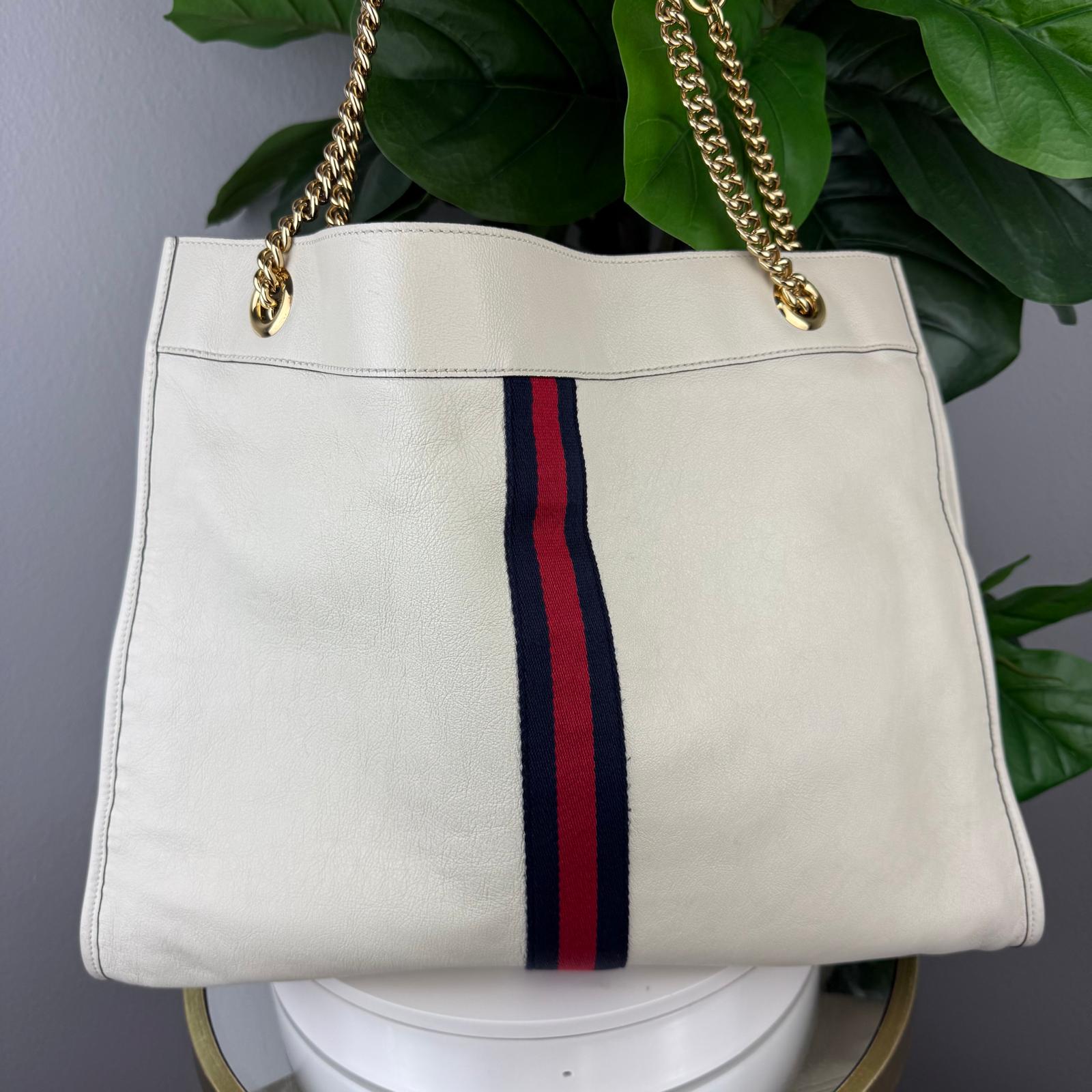 Authentic Gucci White Rajah Tiger Head Shoulder Bag