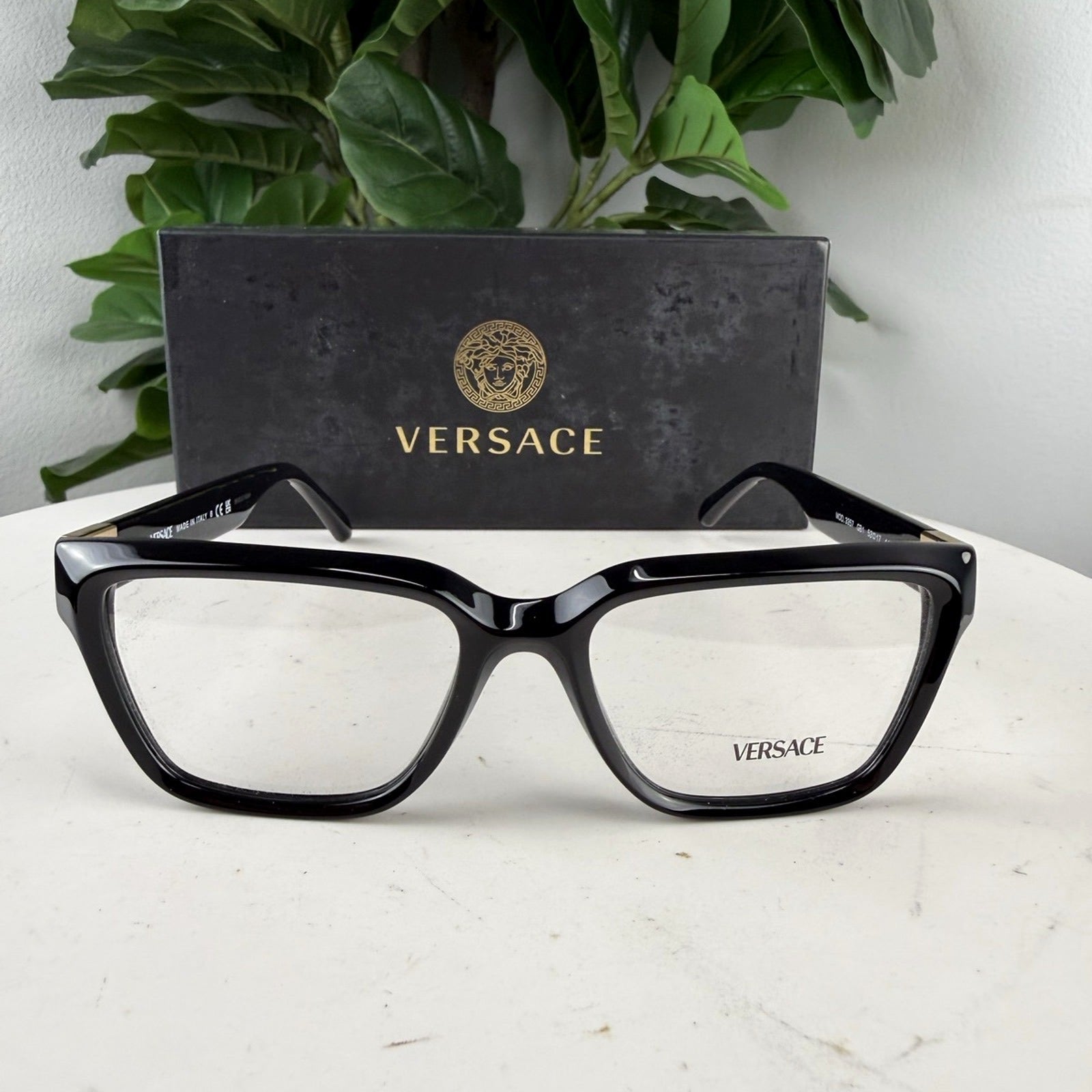 Authentic Versace Optical Eyeglass Frames with Demo Lenses - front view