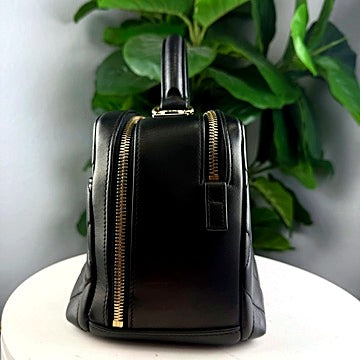 Authentic Chanel Black Quilted Lambskin Trendy CC Bowling Bag - side