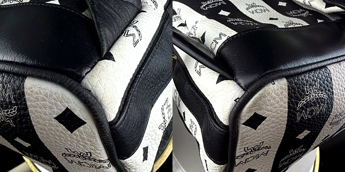 MCM Stark studded backpack - corner detail macro
