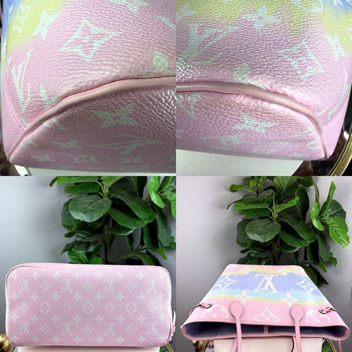 Authentic Louis Vuitton Neverfull MM Escale Pastel Monogram Tote with Pouch - 04_detail_2.jpg