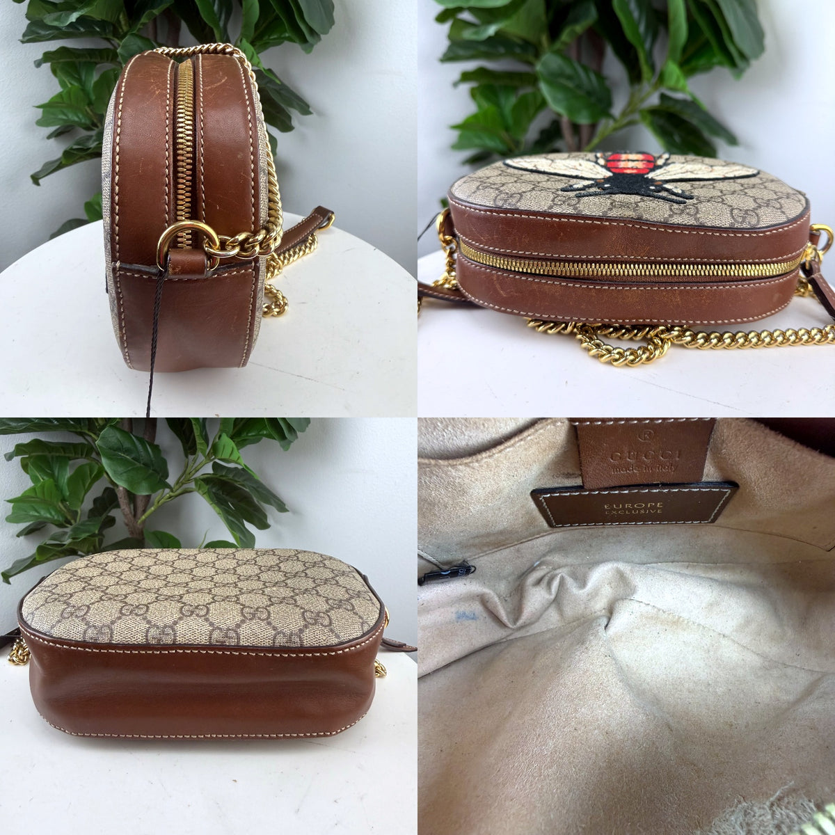 Authentic Gucci GG Supreme Bee Mini Chain Camera Bag - 03_detail_1.jpg
