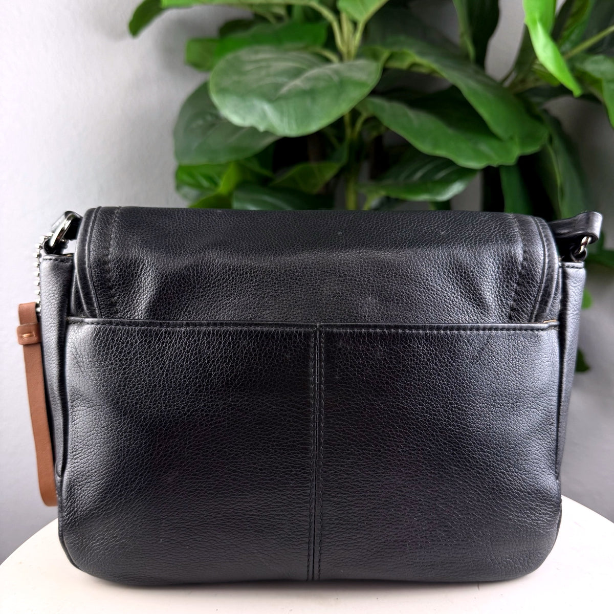 Authentic Coach Park Leather Flap Crossbody Bag Black - 02_back.jpg