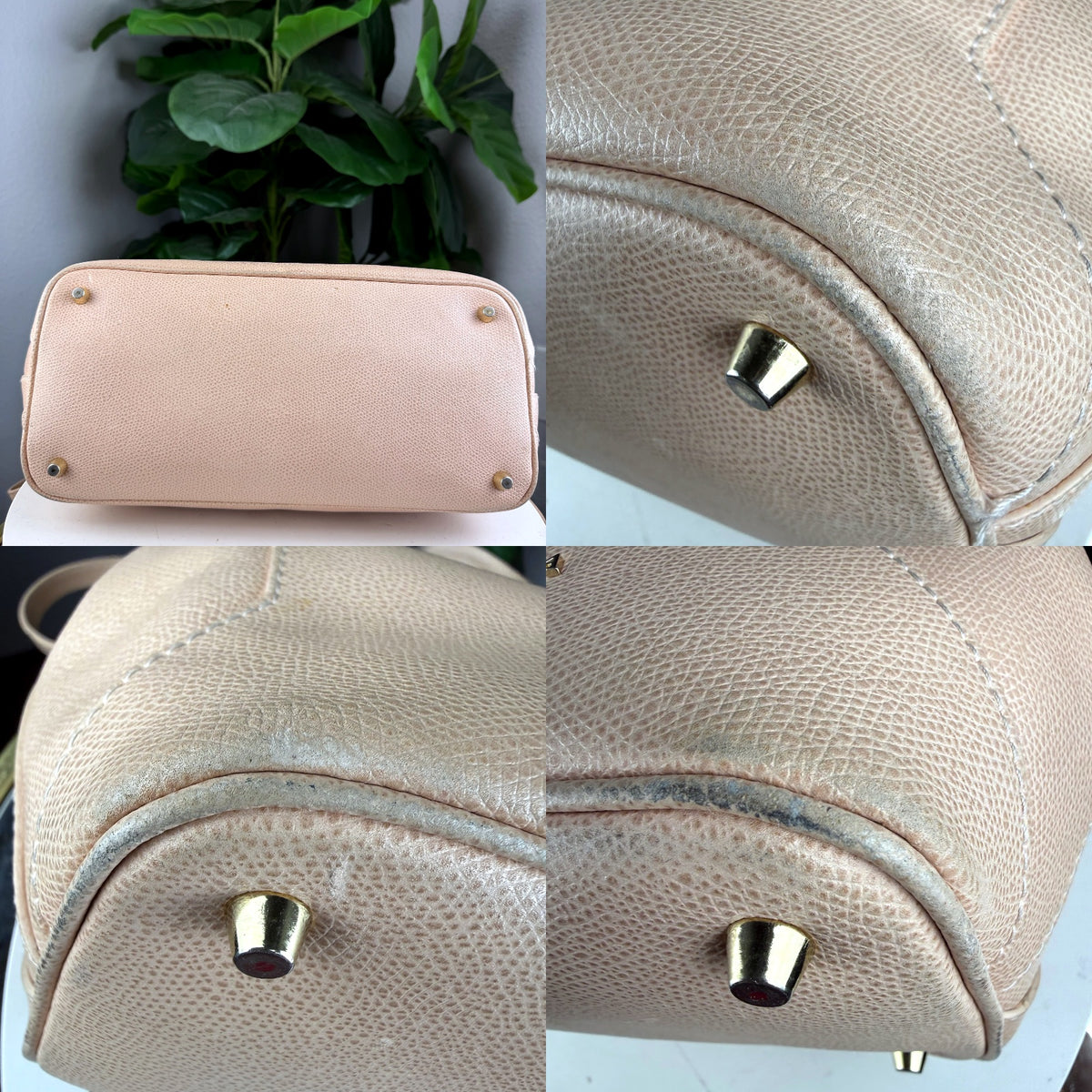 Authentic Furla Beige Saffiano Leather Structured Tote Handbag with Strap - 04_detail_2.jpg