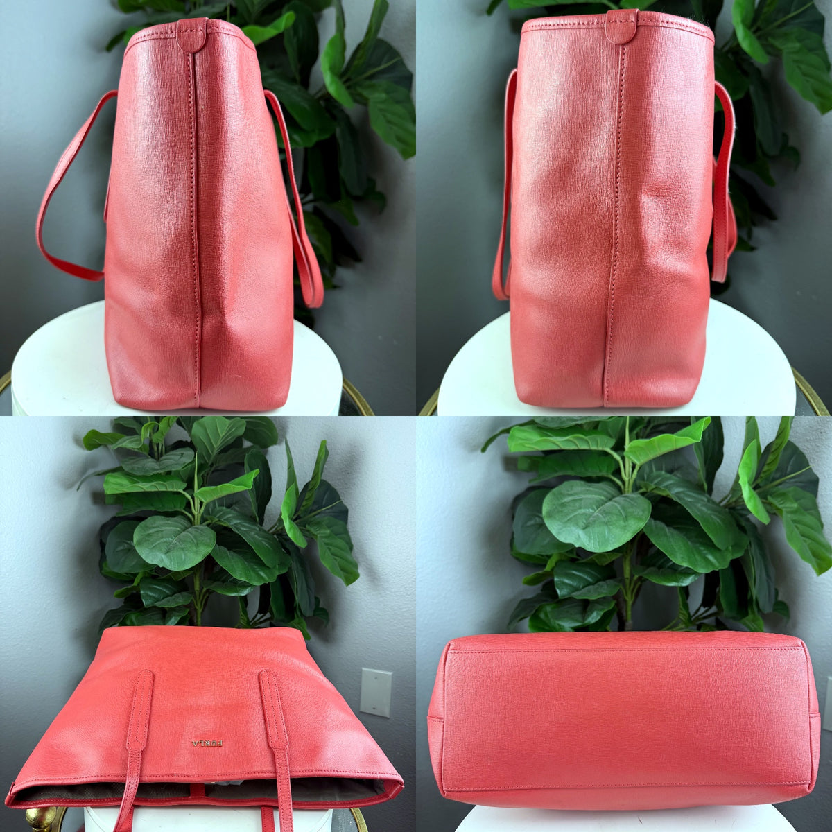 Authentic Furla Coral Pink Saffiano Leather Tote Bag - 03_detail_1.jpg
