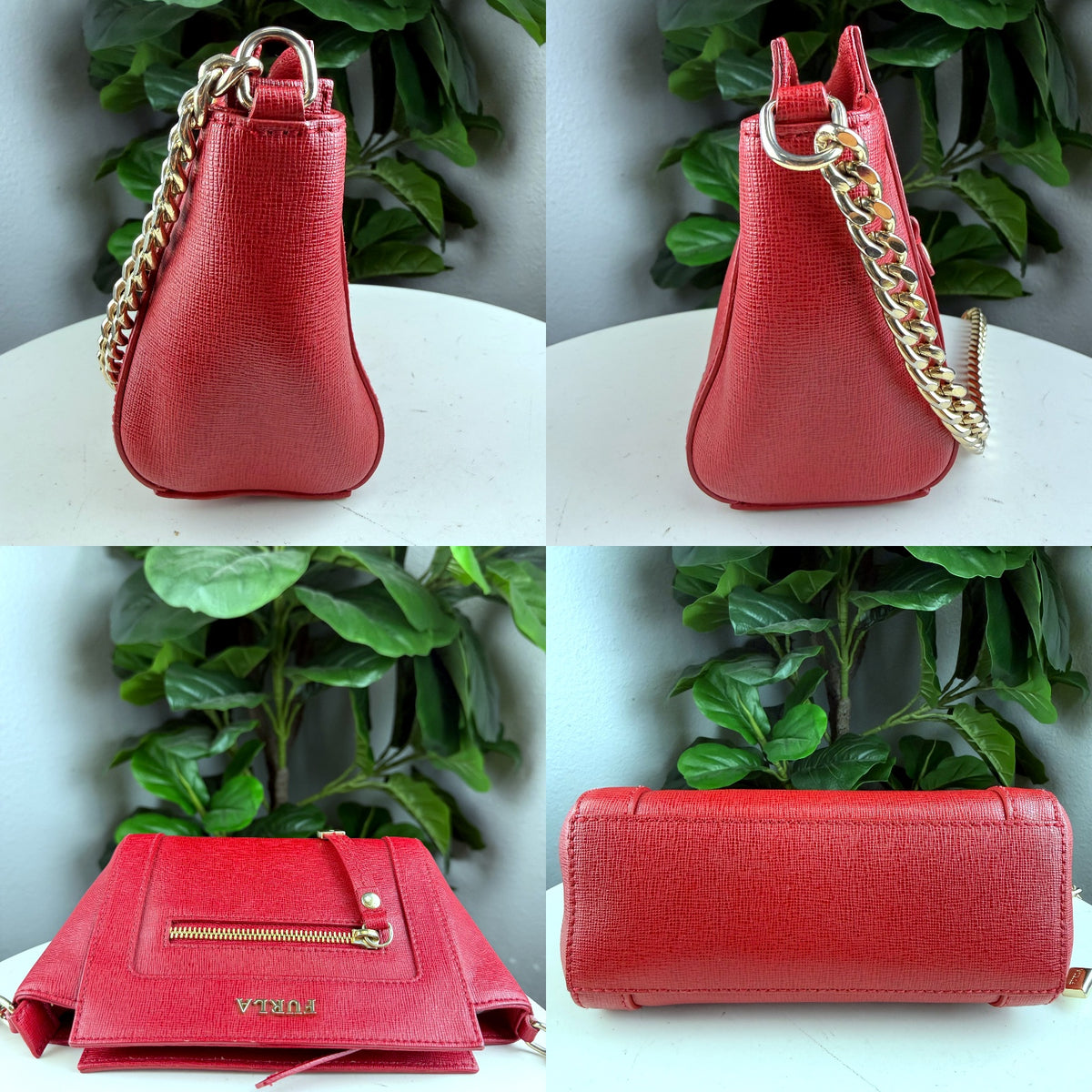 Authentic Furla Red Saffiano Leather Chain Crossbody Bag - 03_detail_1.jpg
