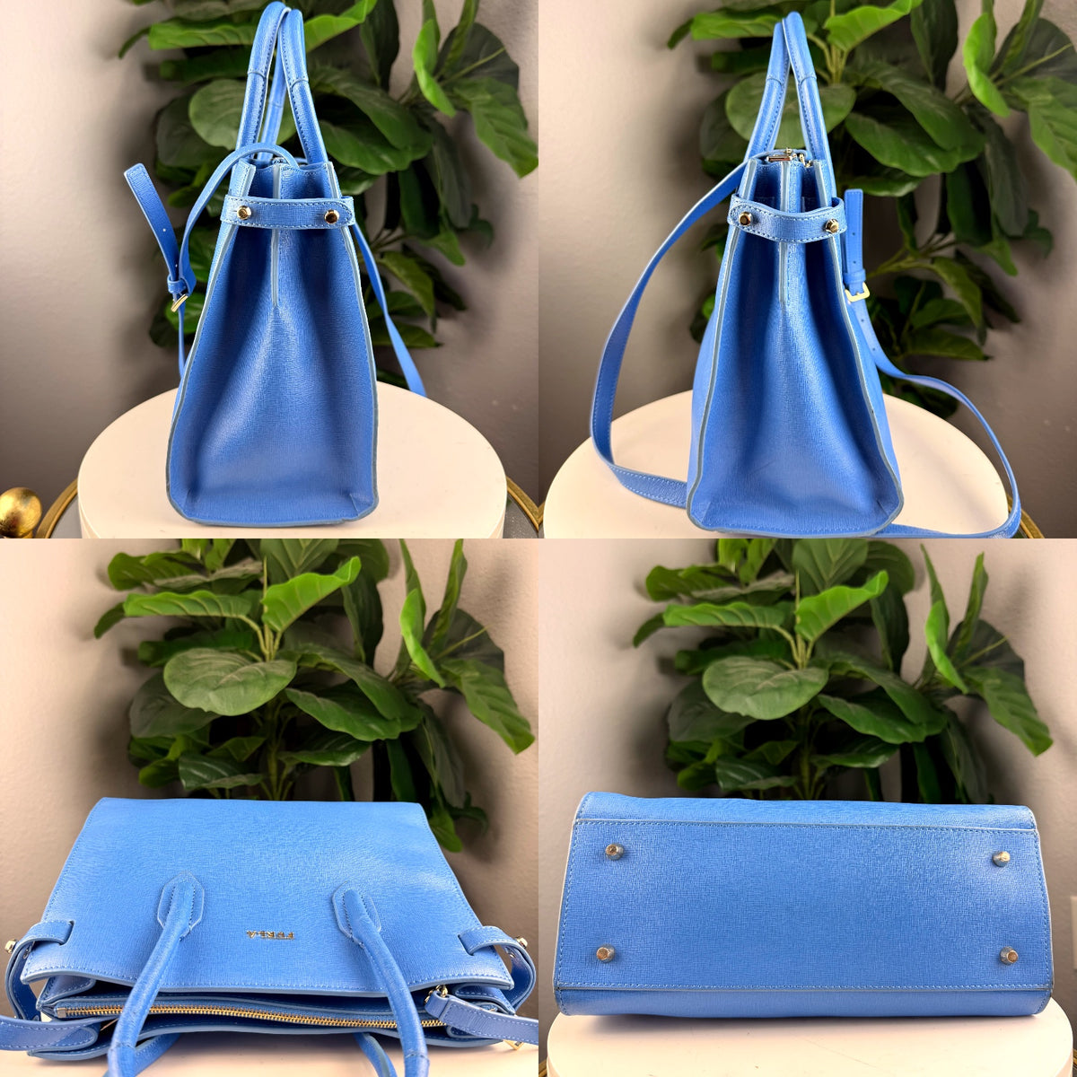 Authentic Furla Pin Saffiano Leather Tote Bag Light Blue with Strap - 03_detail_1.jpg