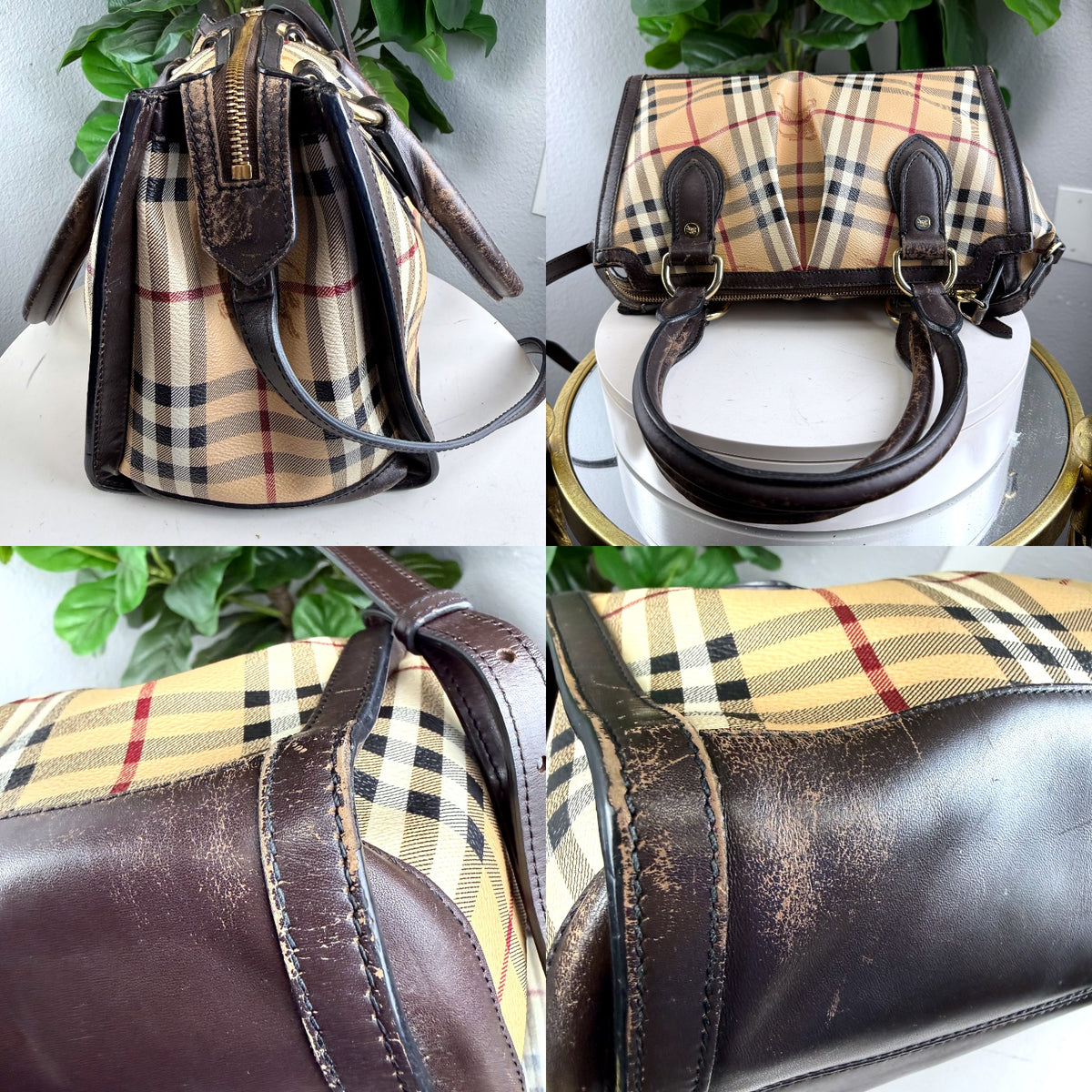 Authentic Burberry Haymarket Check Small Gladstone Tote Bag with Strap - 03_detail_1.jpg