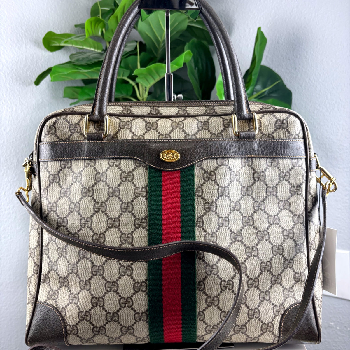 Authentic Gucci Ophidia GG Supreme Medium Boston Bag with Strap - 01_photo.jpg