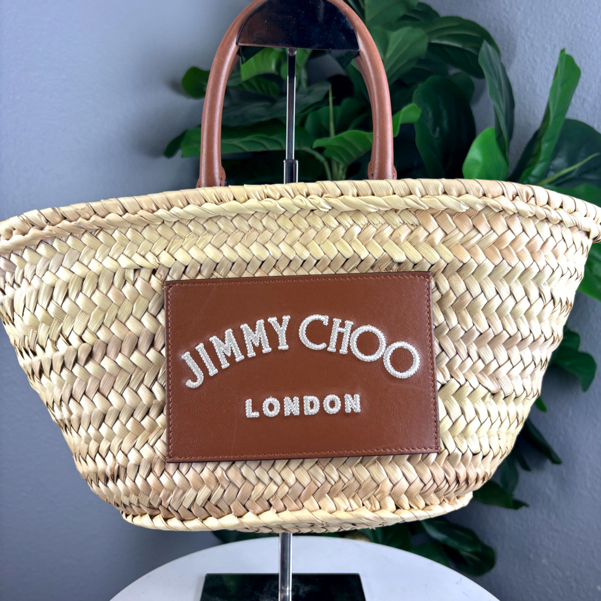 Authentic Jimmy Choo London Woven Straw Basket Tote with Leather Handles - 01_photo.jpg