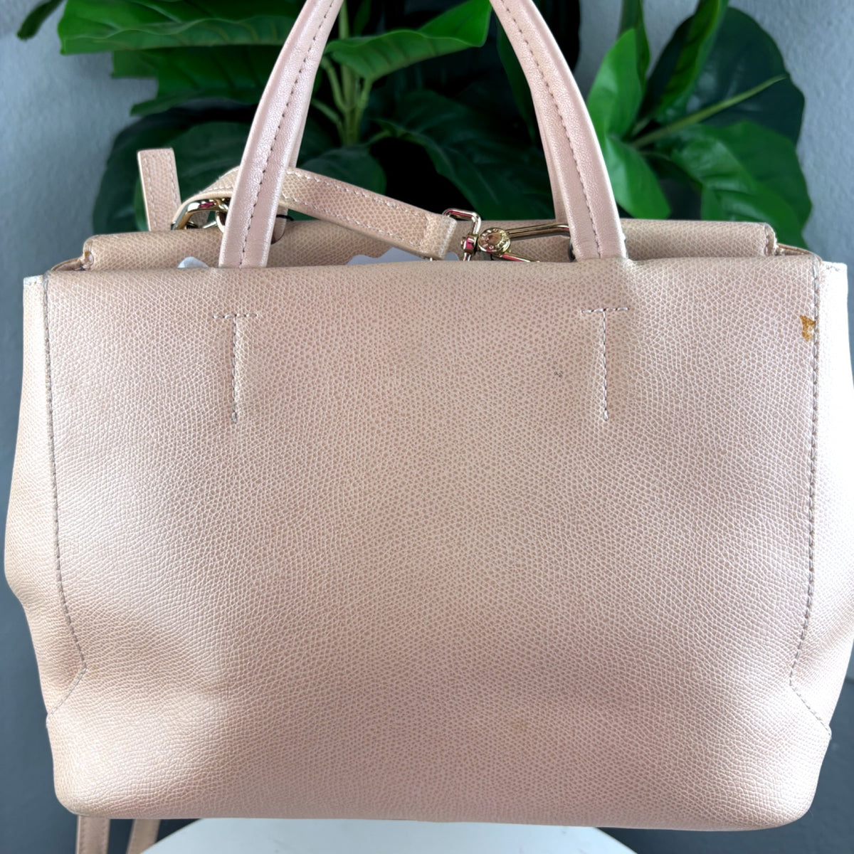 Authentic Furla Pebbled Leather Envelope Flap Tote Bag Beige Nude - 02_photo.jpg