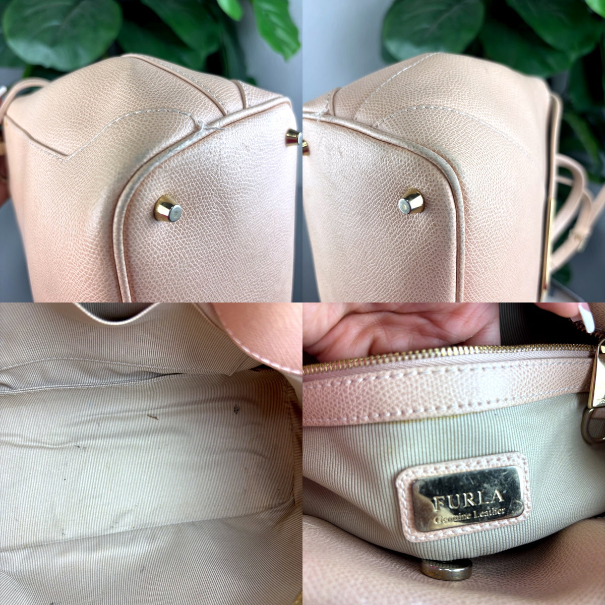 Authentic Furla Pebbled Leather Envelope Flap Tote Bag Beige Nude - 05_detail_3.jpg