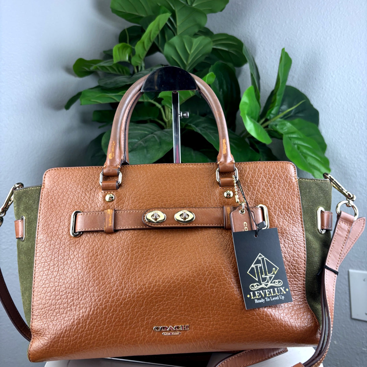 Authentic Coach Blake Carryall 25 Colorblock Leather Satchel Bag - 01_photo.jpg