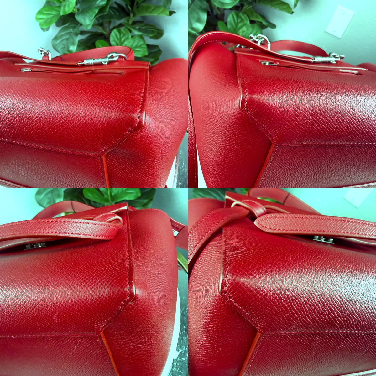 Authentic Celine Mini Belt Bag Red Grained Calfskin Leather - 04_detail_2.jpg