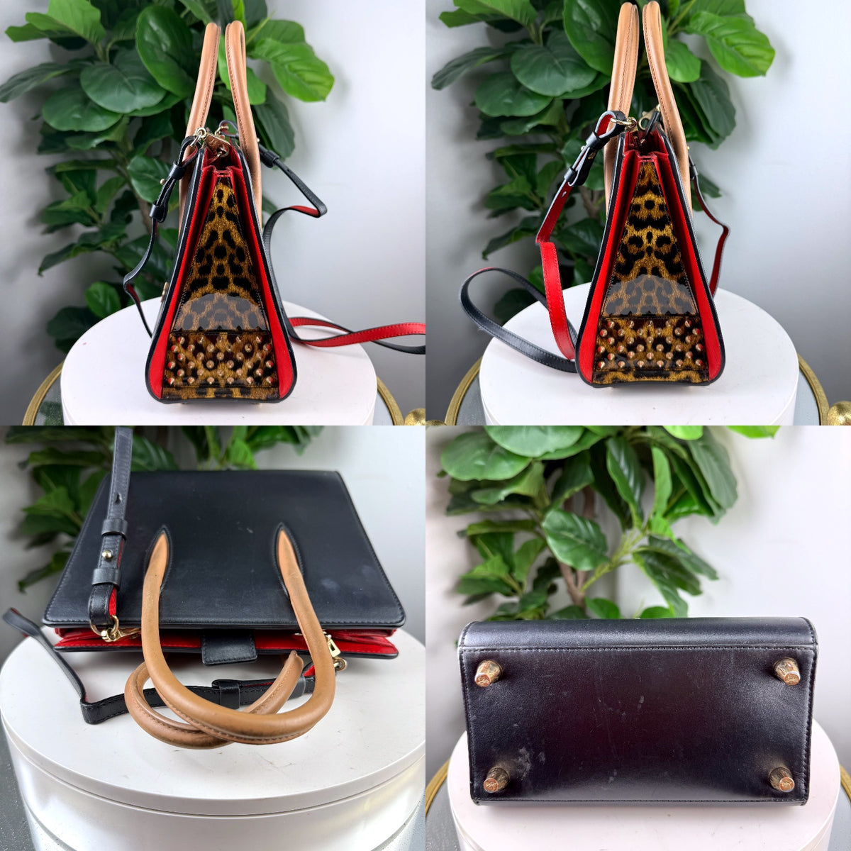 Authentic Arcadia Black Patent Leather Tote with Tan Handles Made in Italy - 03_detail_1.jpg