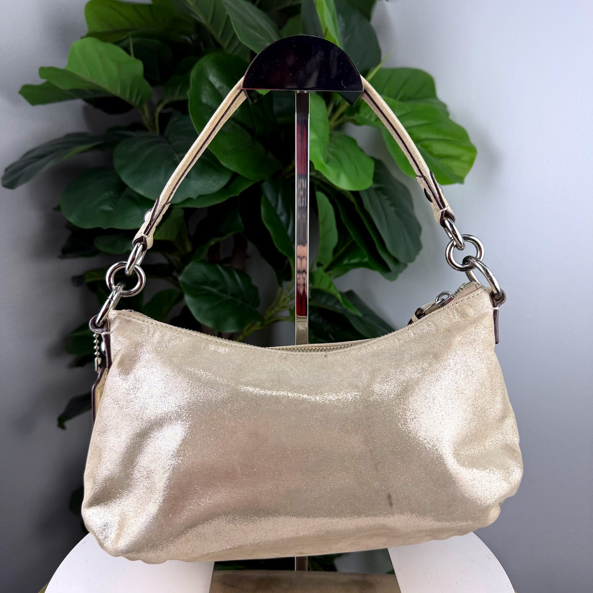 Authentic Coach Poppy Metallic Leather Hobo Bag Gold - 02_back.jpg