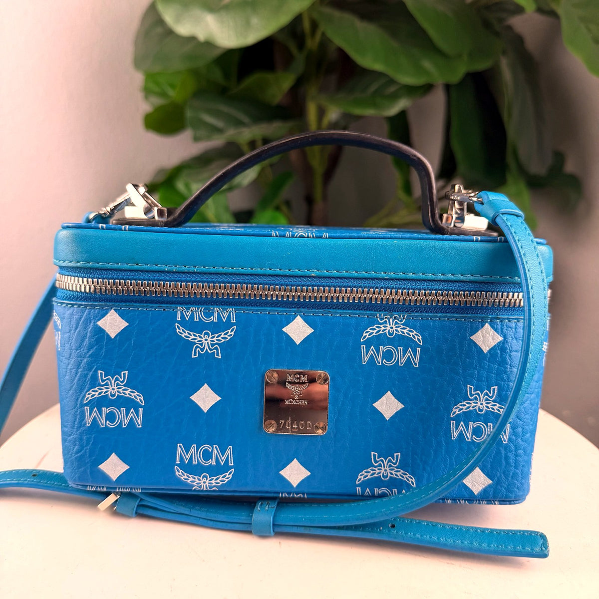 Authentic MCM Blue Visetos Coated Canvas Crossbody Bag - 01_photo.jpg