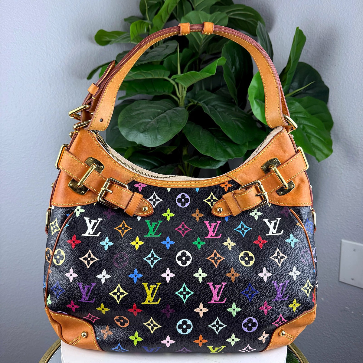 Authentic Louis Vuitton Multicolore Noir Marilyn Handbag Black - 01_photo.jpg