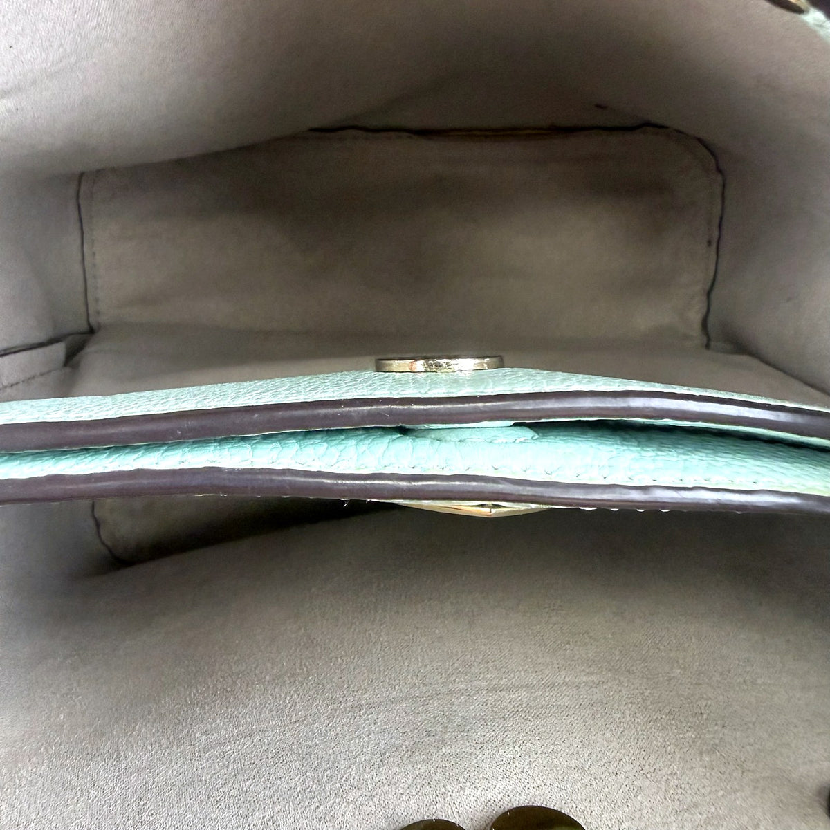 Authentic Kate Spade Suzy Medium Bucket Bag Mint Pebbled Leather - 04_inside.jpg