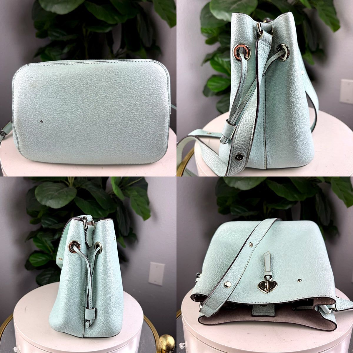Authentic Kate Spade Suzy Medium Bucket Bag Mint Pebbled Leather - 05_extra.jpg