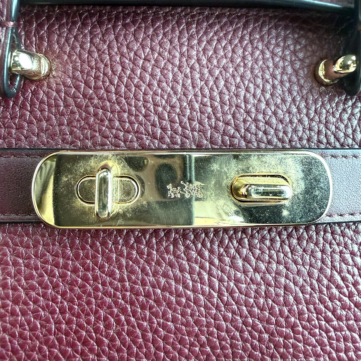 Authentic Coach Swagger 27 Pebbled Leather Satchel in Burgundy - 02_photo.jpg