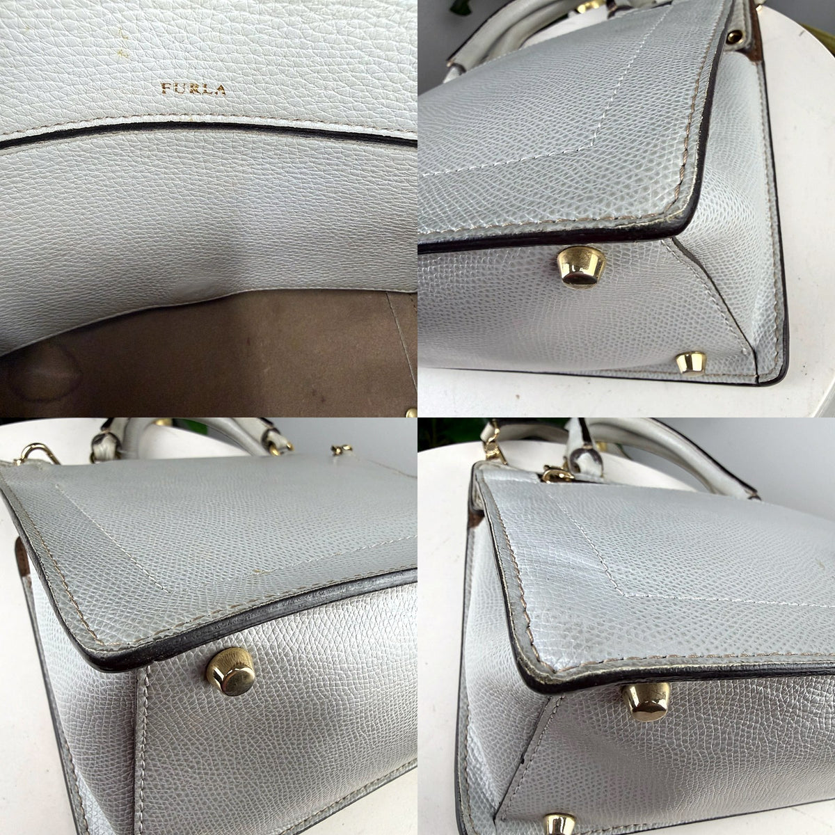 Authentic Furla Small Pebbled Leather Satchel Crossbody Bag in Chalk White - 04_corners.jpg