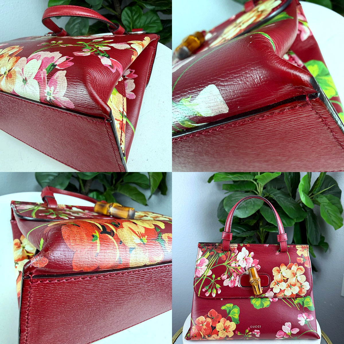 Authentic Gucci Bamboo Daily Floral Top Handle Bag Red Leather - 03_corners.jpg