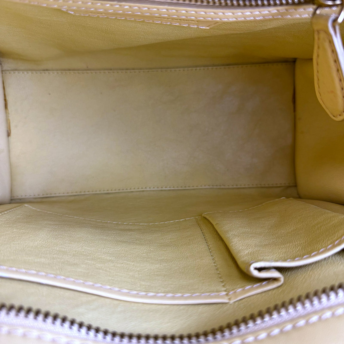 Authentic Celine Nano Luggage Tote Yellow Calfskin Leather Handbag - 05_inside.jpg