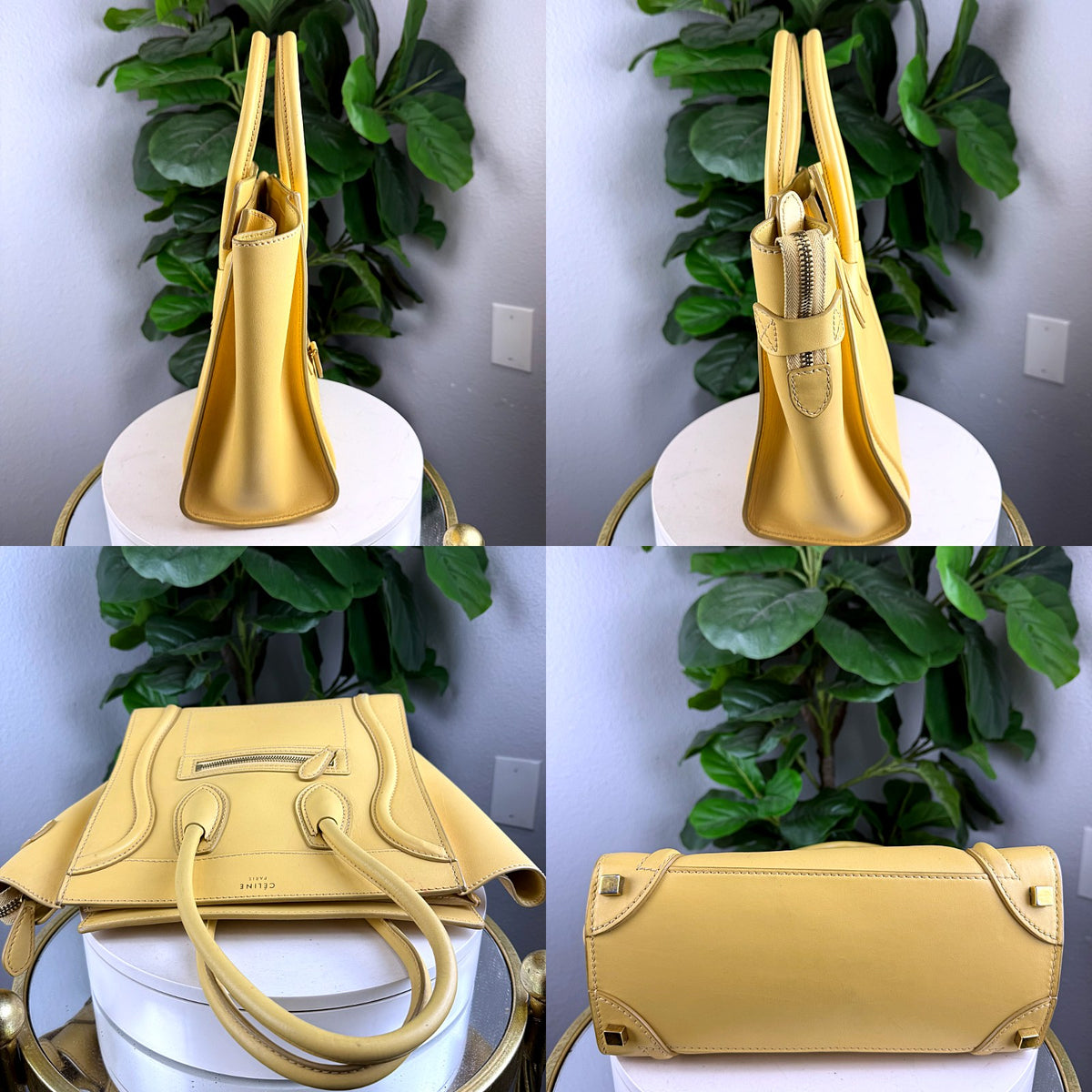 Authentic Celine Nano Luggage Tote Yellow Calfskin Leather Handbag - 06_extra.jpg