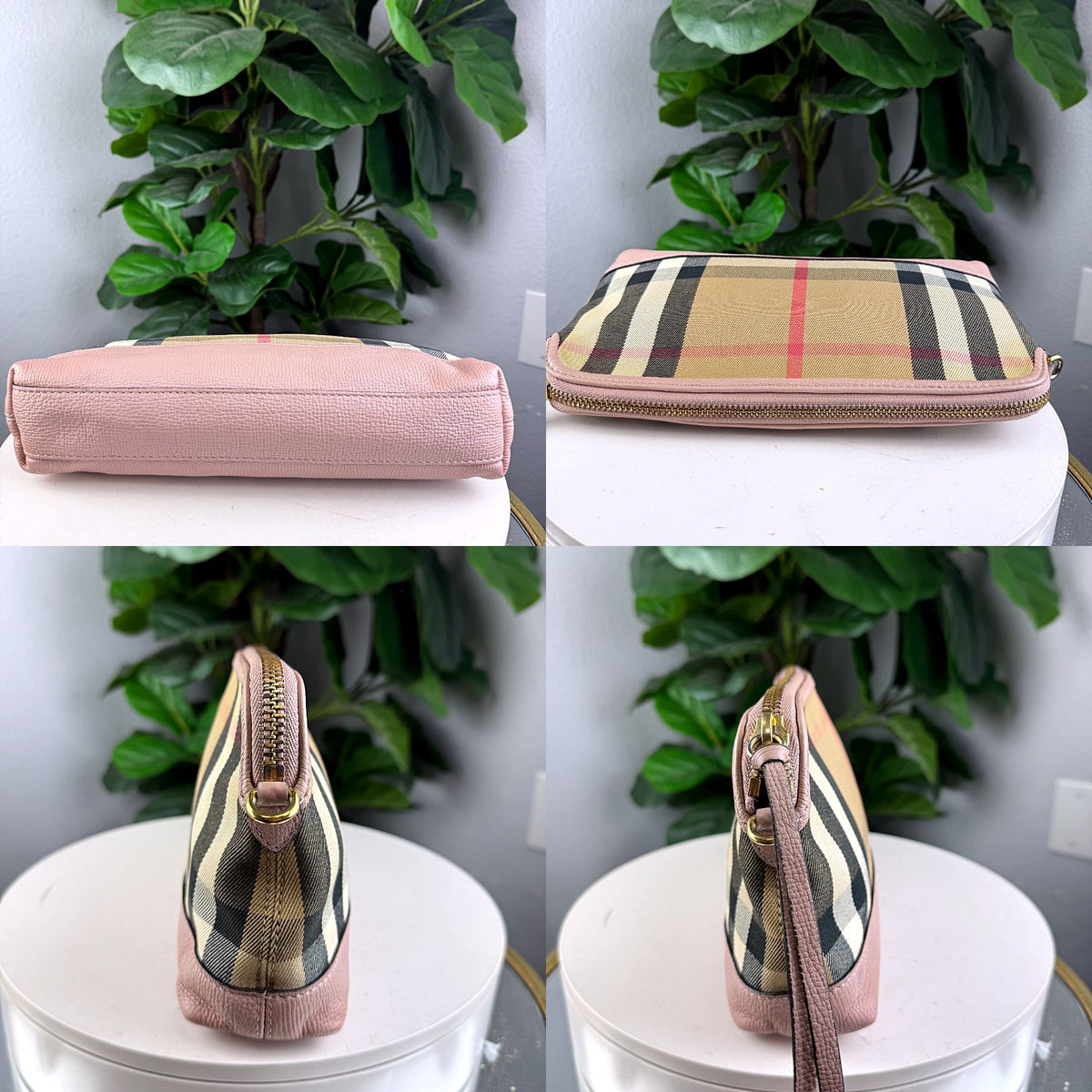 Authentic Burberry House Check Canvas Leather Trim Crossbody Bag Pink - 05_extra.jpg