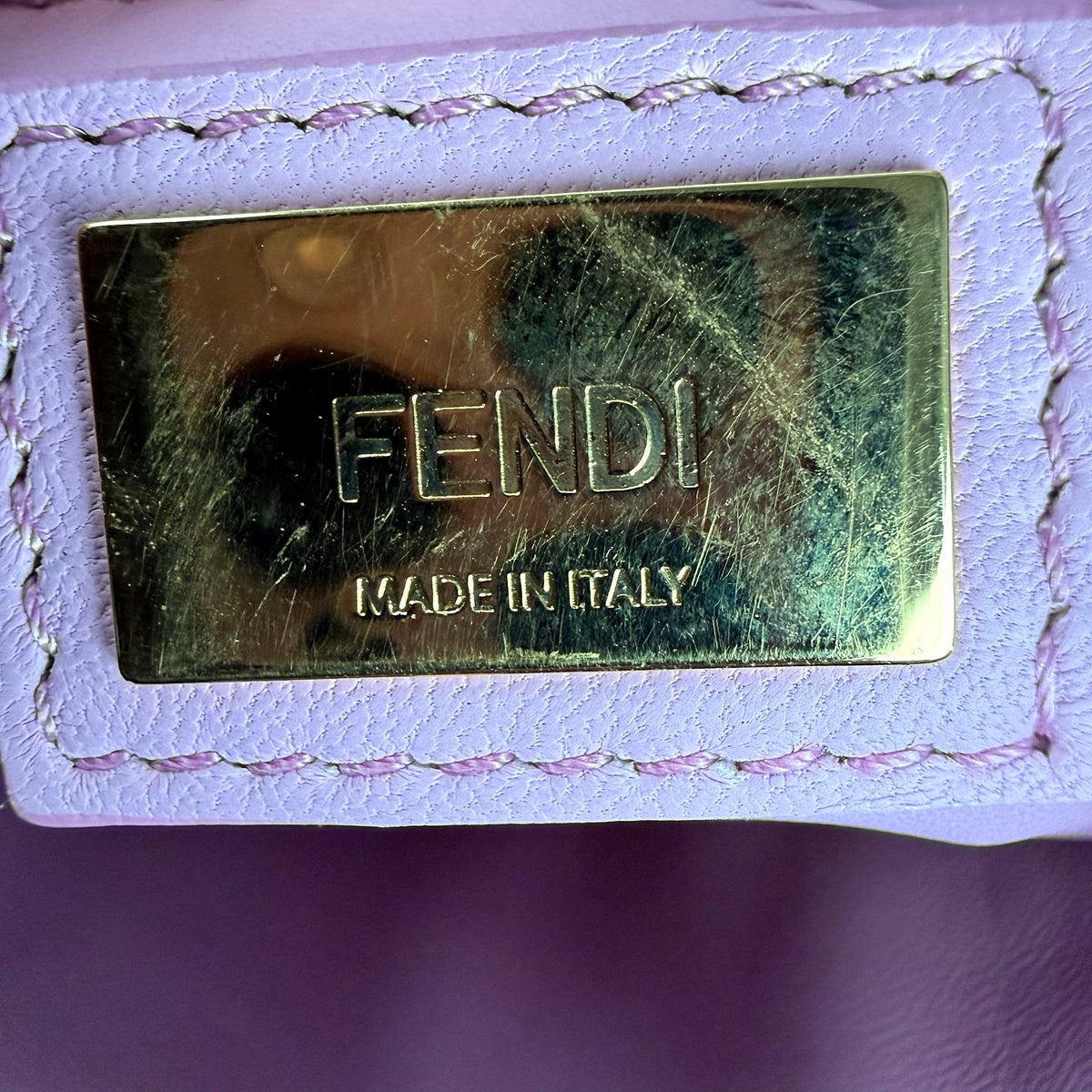 Authentic Fendi Peekaboo Micro Blue Leather Handbag with Pink Accents - 03_photo.jpg