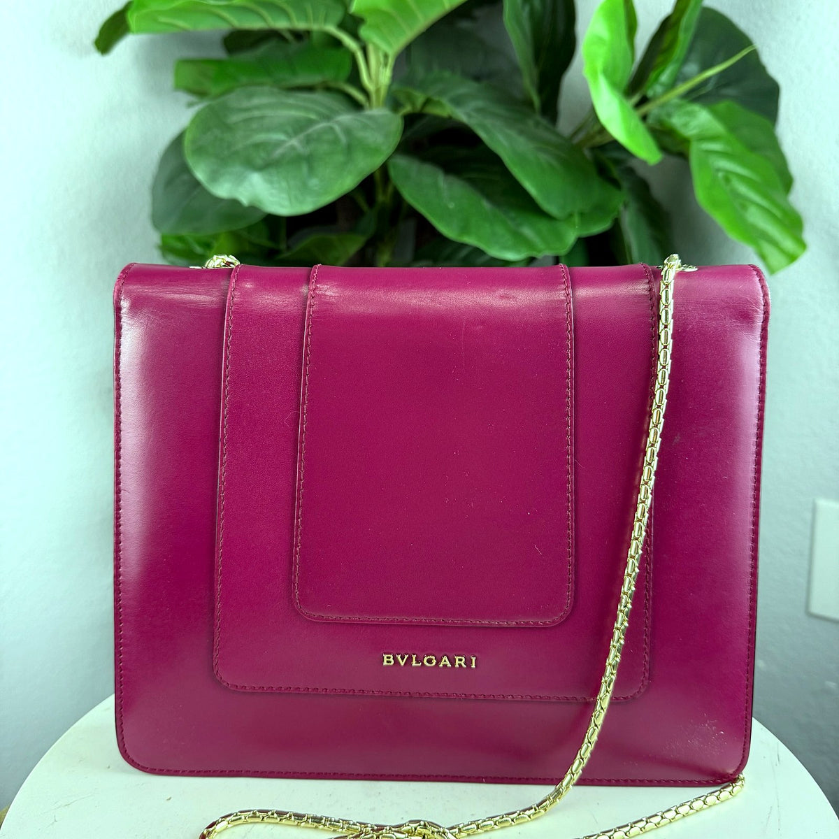 Authentic Bulgari Serpenti Forever Flap Shoulder Bag Magenta Pink Leather - 02_photo.jpg