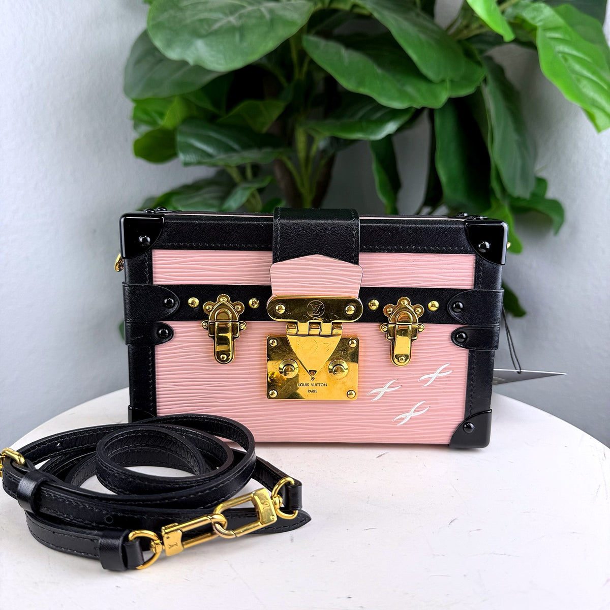 Authentic Louis Vuitton Petite Malle Epi Pink Black Trunk Bag - 01_photo.jpg