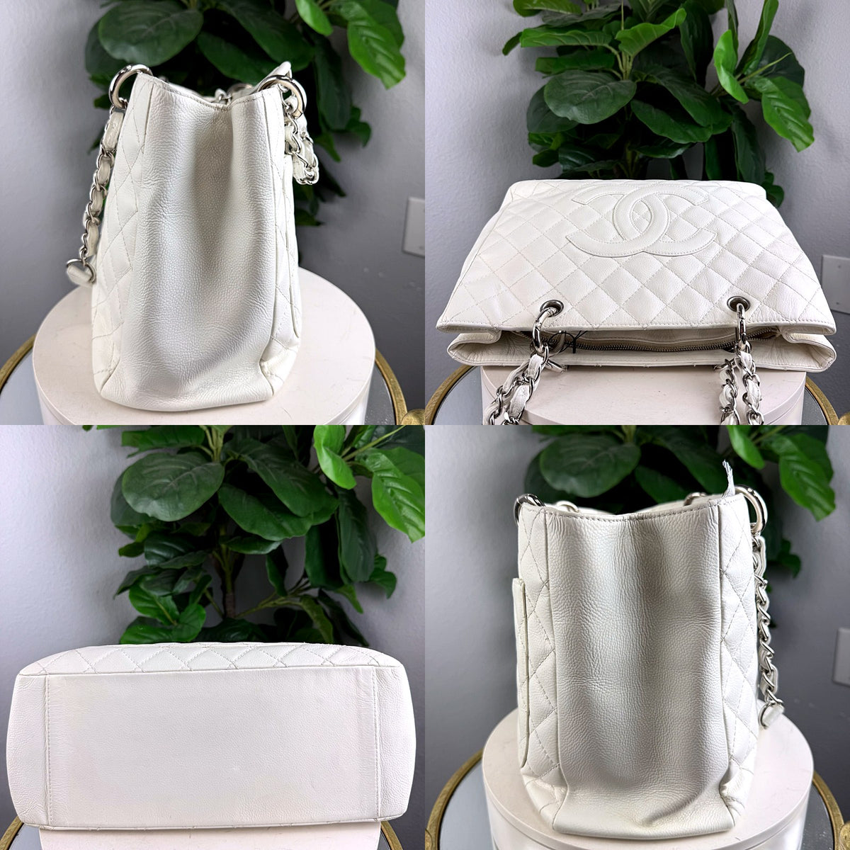 Authentic Chanel Grand Shopping Tote White Caviar Leather Silver Hardware - 05_extra.jpg