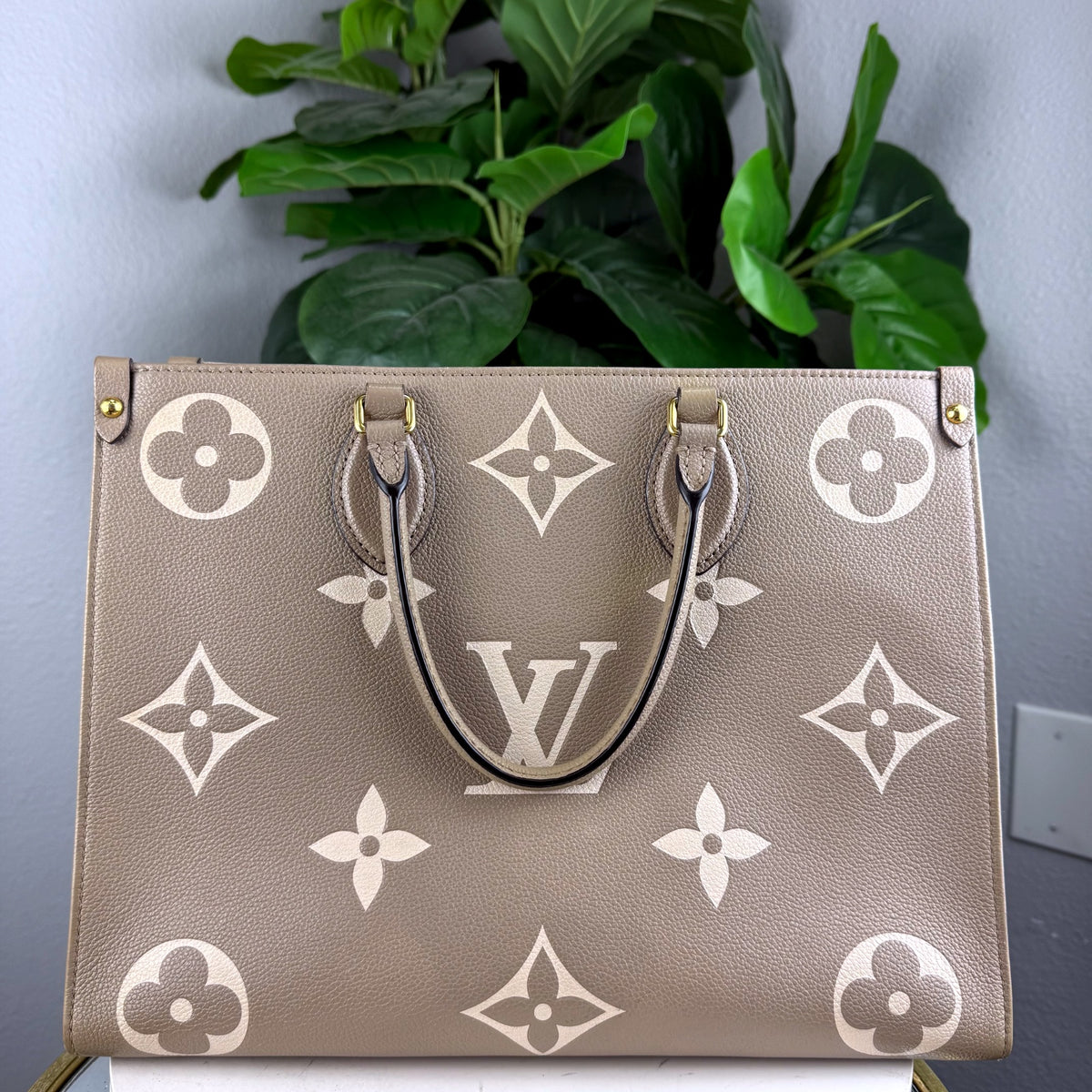 Authentic Louis Vuitton OnTheGo GM Monogram Empreinte Dune Tote Bag - 02_back.jpg