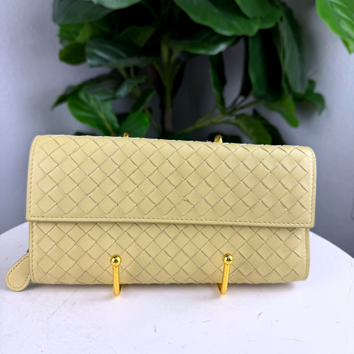 Authentic Bottega Veneta Intrecciato Continental Flap Wallet Beige Leather - 02_back.jpg