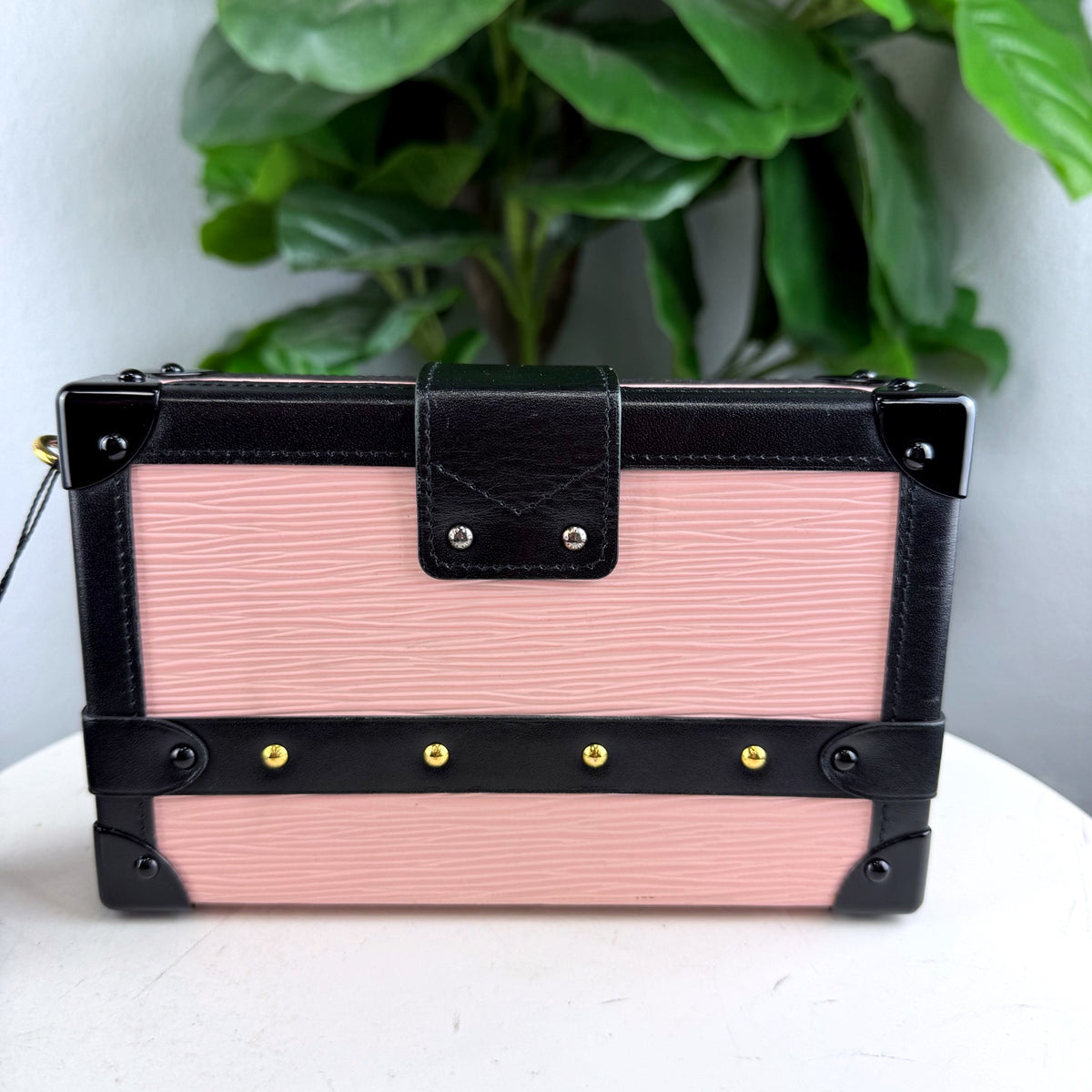 Authentic Louis Vuitton Petite Malle Epi Rose Ballerine Black Trunk Bag - 02_back.jpg