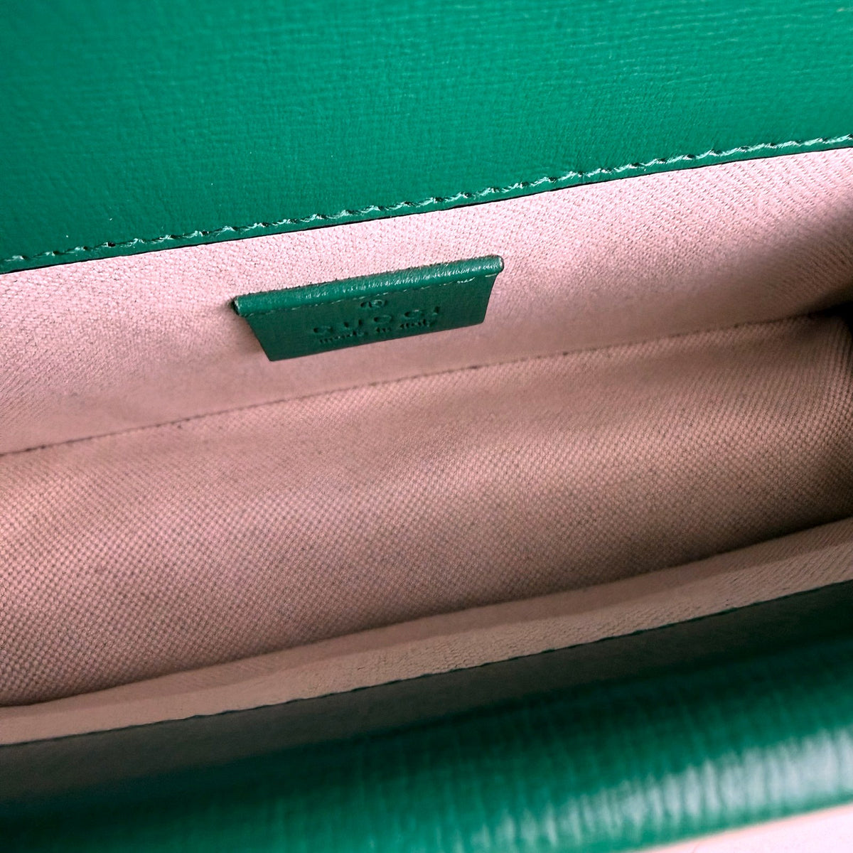 Authentic Gucci Dionysus Small GG Supreme Canvas Shoulder Bag Yellow Green - 06_inside.jpg